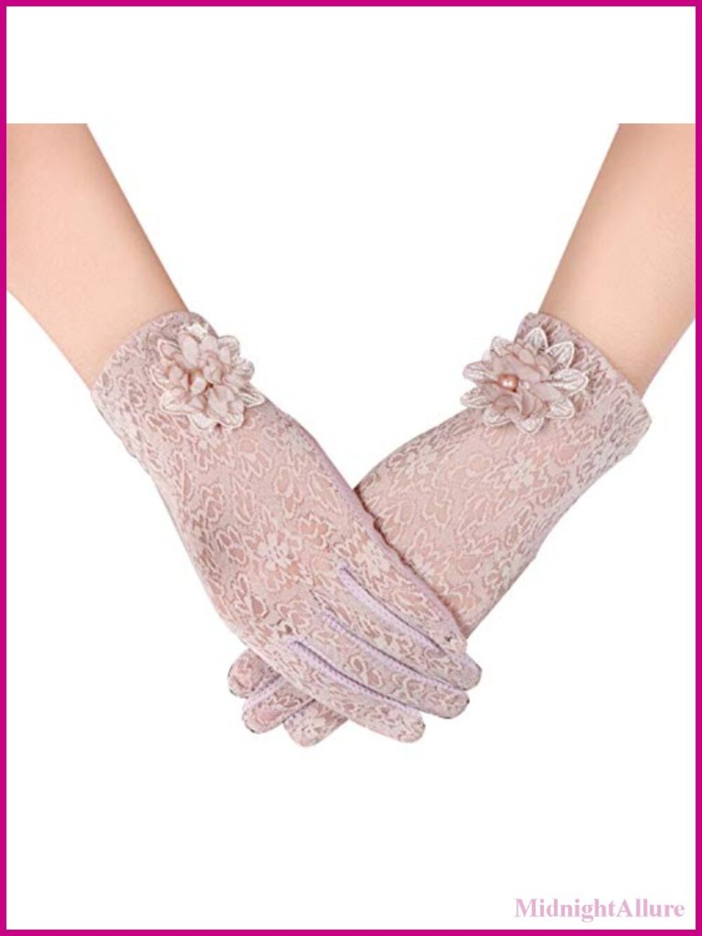 Lace Sun Protection Driving Gloves Touch Screen Women Short